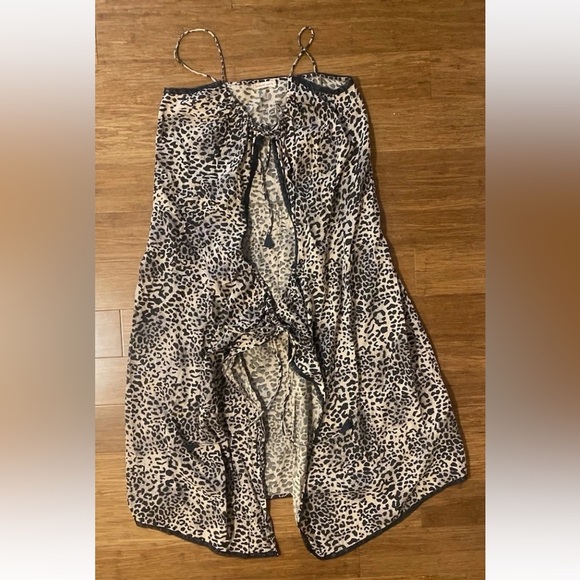 Bridget Yorke Animal Print Dress Tie Fringe Size 42 - Picture 6 of 6